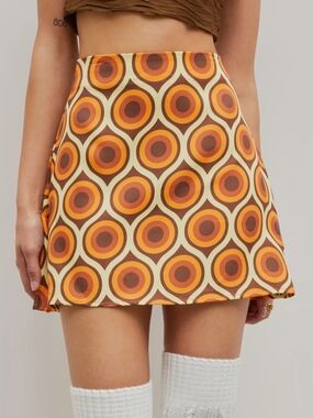 CIDER 70s Inspired Geometric Mini Skirt